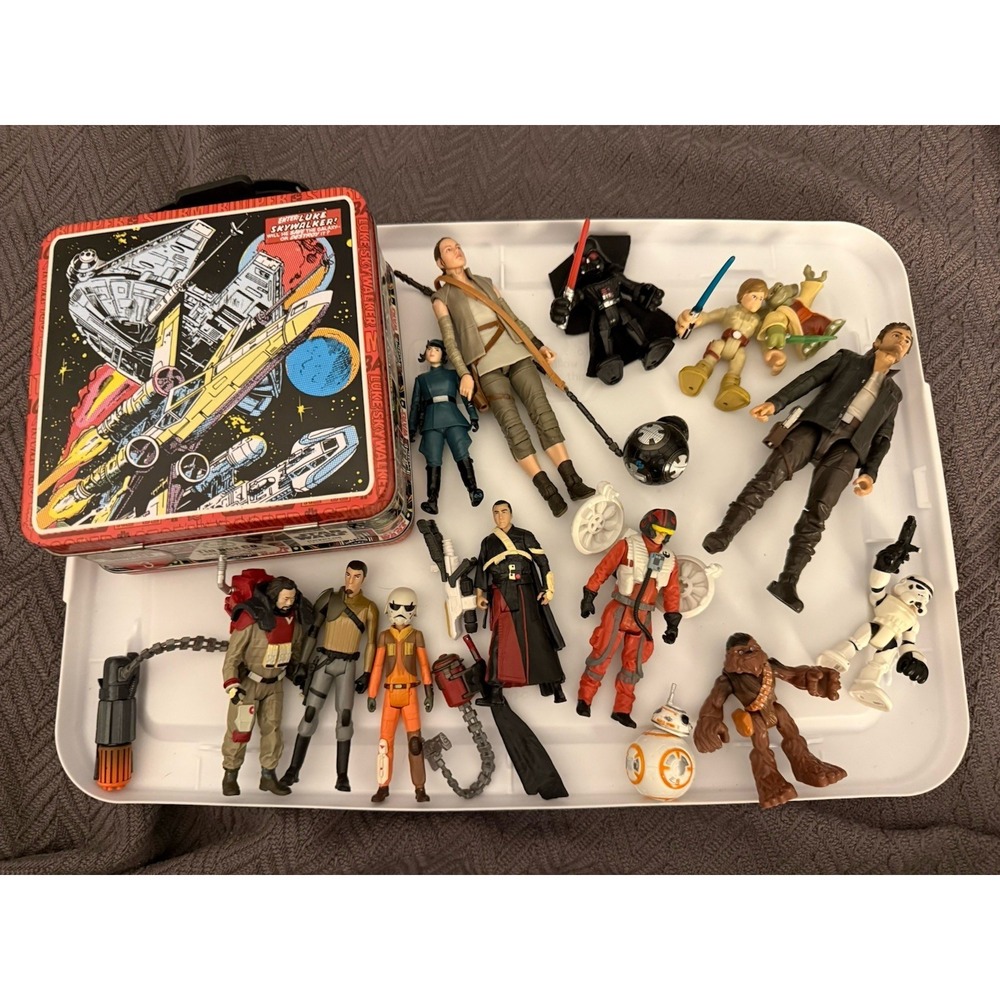 Star Wars Mini Figure Lot Mixed Eras And Sets - Includes All As Shown Plus Tin